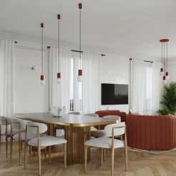 Lampa wisząca HALO 3P ochra czerwona (SL.1730) - Sollux Lighting