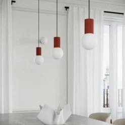 Lampa wisząca HALO 3P ochra czerwona (SL.1730) - Sollux Lighting