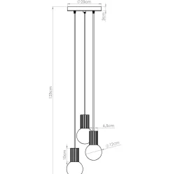 Lampa wisząca HALO 3P ochra czerwona (SL.1730) - Sollux Lighting