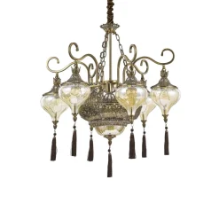 Lampa wisząca HAREM SP9 kol. brązowy (116006) Ideal Lux - żyrandol