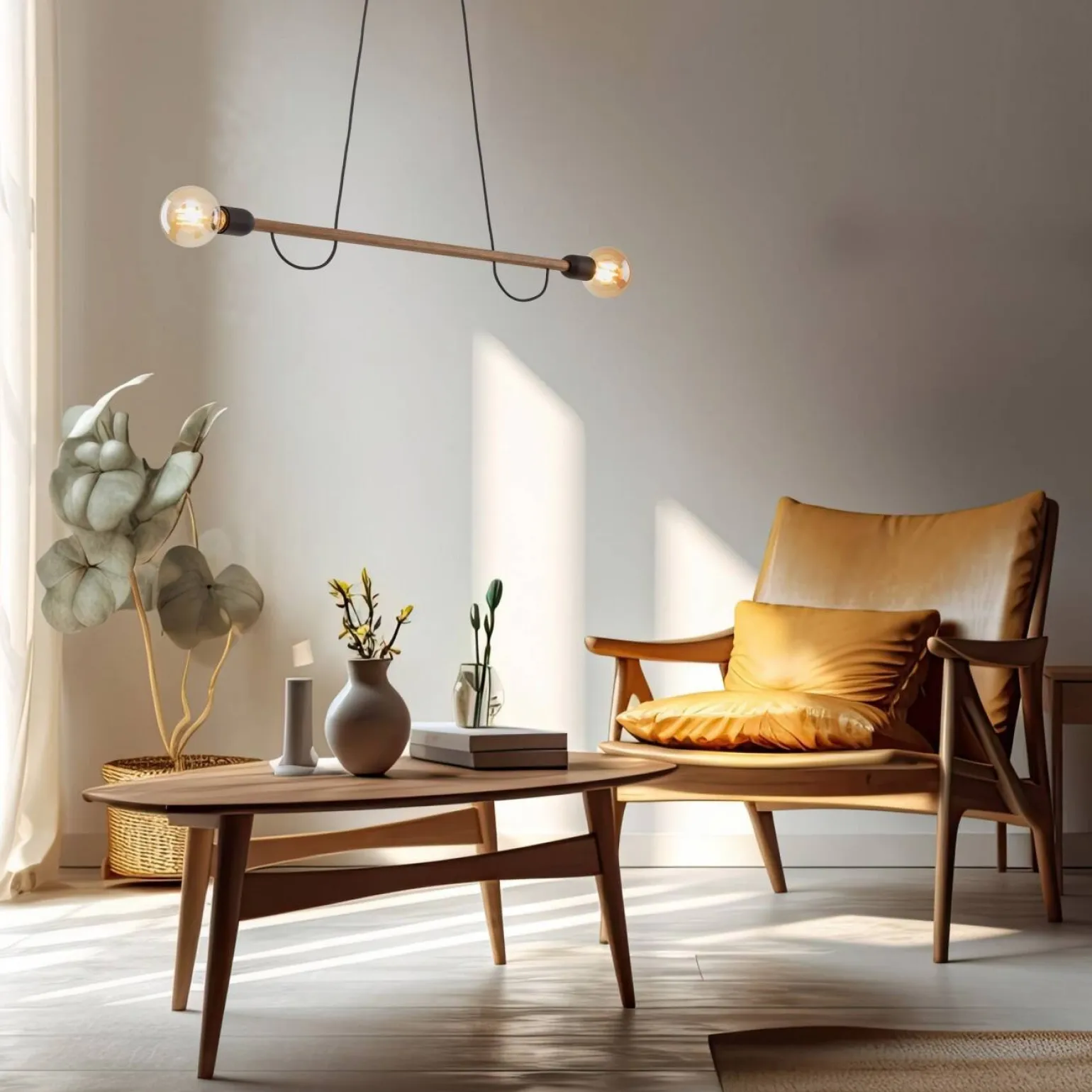 Lampa wisząca HELIX WOOD ORZECH 2 PŁ (4948) - TK Lighting