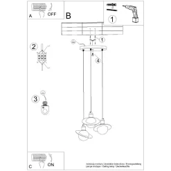 Lampa wisząca HYPERION 3P biały (SL.1357) - Sollux Lighting