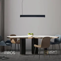 Lampa wisząca IBROS średnia CCT czarna (LP-7001/1P 20 BK-63 18 CCT) - Light Prestige