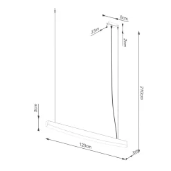 Lampa wisząca JORUN 120 czarna LED 3000K (TH.317) - Thoro Lighting
