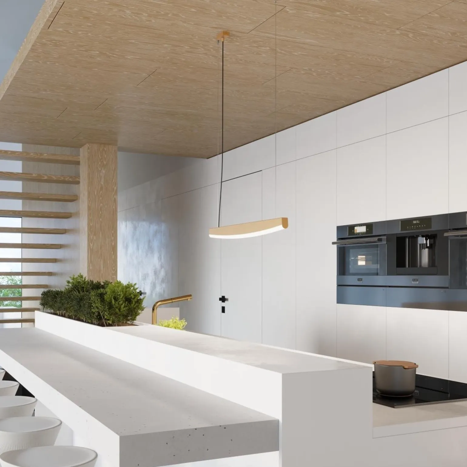 Lampa wisząca JORUN 120 złota LED 3000K (TH.318) - Thoro Lighting