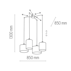 Lampa wisząca JUTA 4 PŁ (6585) - TK Lighting