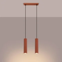 Lampa wisząca KARBON 2 ochra czerwona (SL.1631) - Sollux Lighting