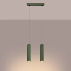 Lampa wisząca KARBON 2 zielona oliwka (SL.1612) - Sollux Lighting