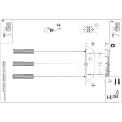 Lampa wisząca KARBON 3L ochra czerwona (SL.1632) - Sollux Lighting