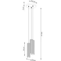 Lampa wisząca KARBON 3P beżowy (SL.1595) - Sollux Lighting