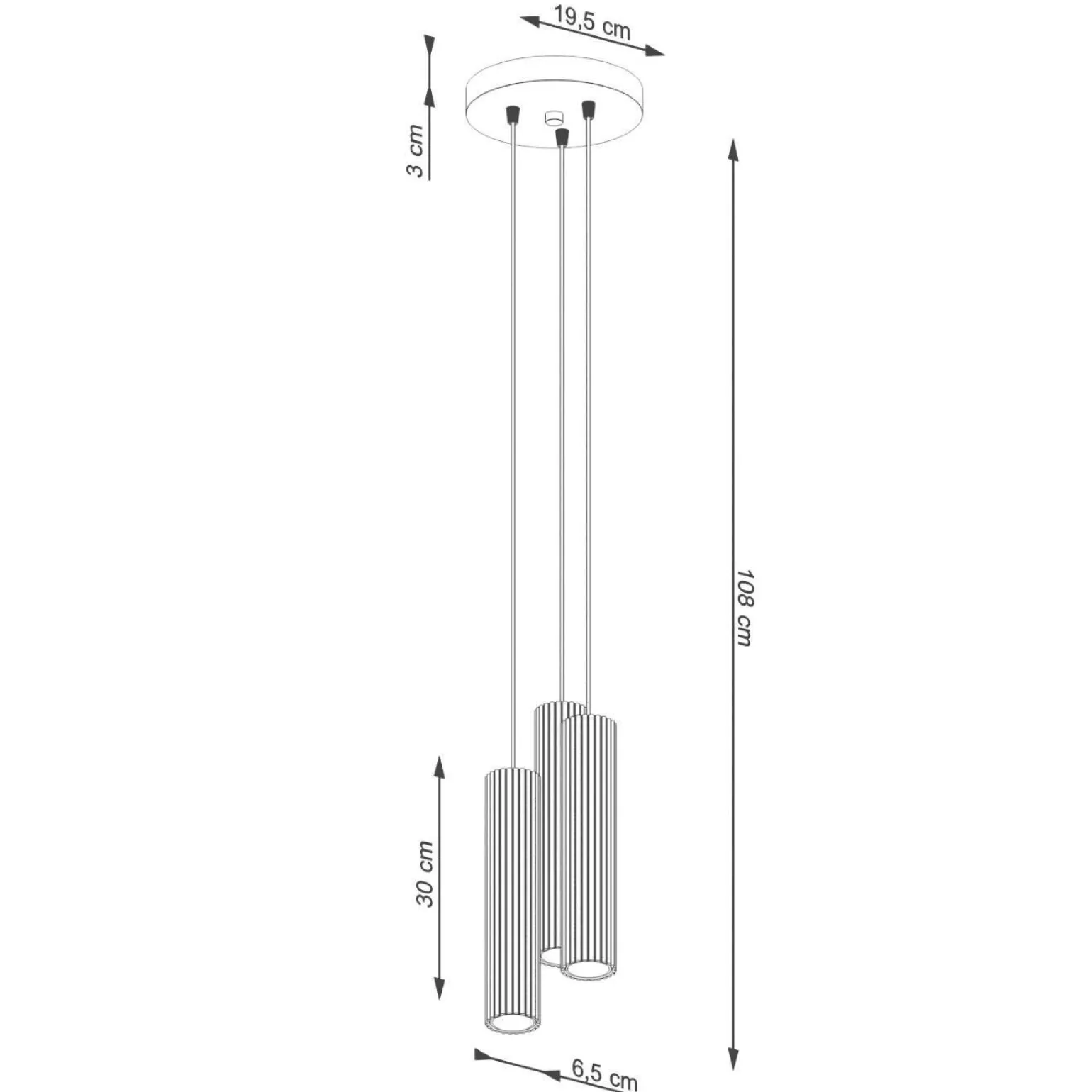 Lampa wisząca KARBON 3P biały (SL.1538) - Sollux Lighting