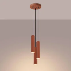 Lampa wisząca KARBON 3P ochra czerwona (SL.1633) - Sollux Lighting