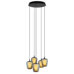 Lampa Wisząca Keso Round 5 LED czarna (PL0142-5) - Yaskr