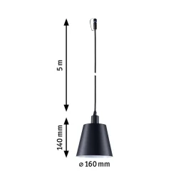 Lampa wisząca KOFIA Plug & Shine 2W 3000K IP44 E14 24V antracyt (PL93104) - PAULMANN