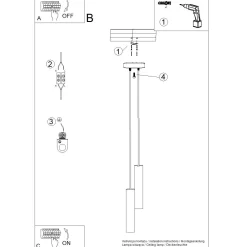 Lampa wisząca LAGOS 2P czarna (SL.1869) - Sollux Lighting