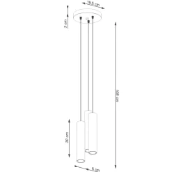 Lampa wisząca LAGOS 3P ochra czerwona (SL.1492) - Sollux Lighting