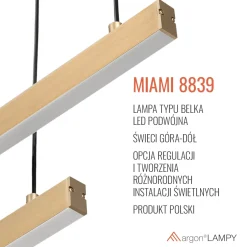 Lampa wisząca led podwójna regulowana, świecąca góra-dół MIAMI (8839) - Argon