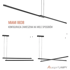 Lampa wisząca led podwójna regulowana, świecąca góra-dół MIAMI (8838) - Argon