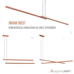 Lampa wisząca led podwójna regulowana, świecąca góra-dół MIAMI (8837) - Argon