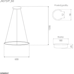 Lampa wisząca Ledowe Okręgi No.1 Φ60 cm in 3k 32W czarna Altavola Design (LA073/P_60_in_3k_32W_black) - ALTAVOLA DESIGN