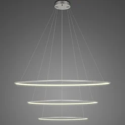 Lampa wisząca Ledowe Okręgi No.3 Φ80 cm in 3k srebrna ściemnialna Altavola Design (LA075/P_80_in_3k_silver_dimm) - ALTAVOLA DESIGN