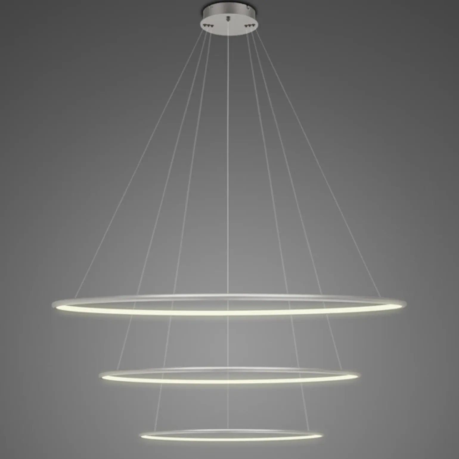 Lampa wisząca Ledowe Okręgi No.3 Φ80 cm in 3k srebrna ściemnialna Altavola Design (LA075/P_80_in_3k_silver_dimm) - ALTAVOLA DESIGN