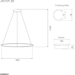 Lampa wisząca Ledowe Okręgi No.1 Φ80 cm in 4k 43W czarna Altavola Design (LA073/P_80_in_4k_43W_black) - ALTAVOLA DESIGN