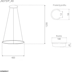 Lampa wisząca Ledowe okręgi No.1 Φ40 cm in 4k srebrna Altavola Design (LA073/P_40_in_4k_silver) - ALTAVOLA DESIGN