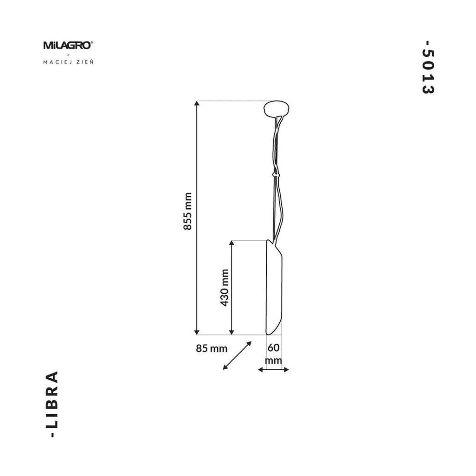 Lampa Wisząca LIBRA 1xE14 (MZ5013) - Milagro