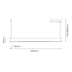 Lampa wisząca LINEA Black 36W LED 3000K-4000K-5700K (ML1784) - Milagro