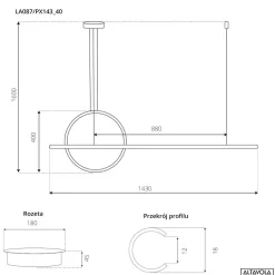 Lampa wisząca LINEA No.2 Φ40 cm czarna 4k Altavola Design (LA087/PX143_40_4k_black) - ALTAVOLA DESIGN