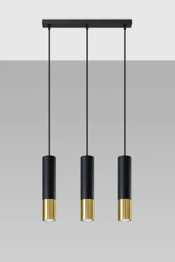 Lampa wisząca LOOPEZ 3L czarny/złoty (SL.0954) - Sollux