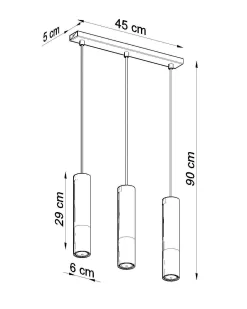Lampa wisząca LOOPEZ 3L czarny/złoty (SL.0954) - Sollux