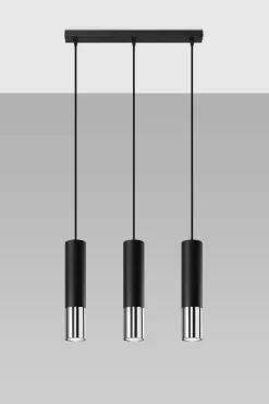 Lampa wisząca LOOPEZ 3L czarny/chrom (SL.0942) - Sollux