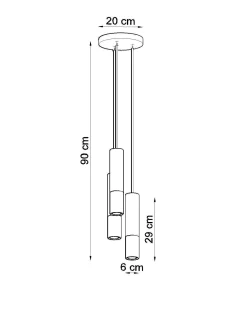 Lampa wisząca LOOPEZ 3P czarny/złoty (SL.0955) - Sollux