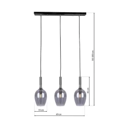 Lampa wisząca LUGANO SMOKED 3 (ML8814) - Milagro