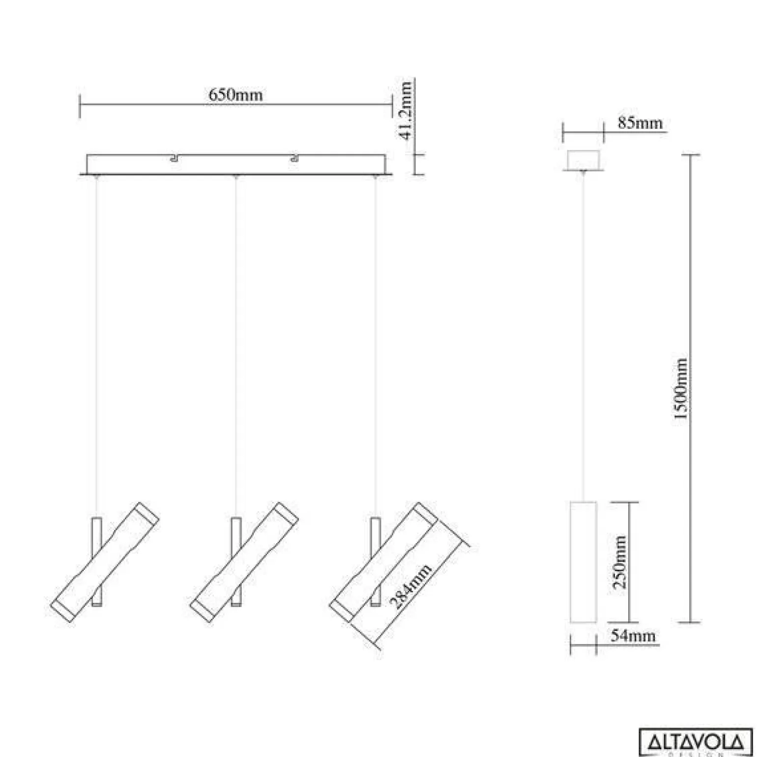 Lampa wisząca LUNETTE No. 4 czarna Altavola Design (LA062/CL3_black) - ALTAVOLA DESIGN