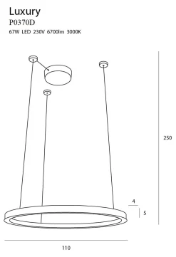 Lampa wisząca LUXURY Ø 110 cm ściemnialna (P0370D) - Maxlight