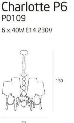 Lampa wisząca mała, CHARLOTTE (P0109) Max light - żyrandol