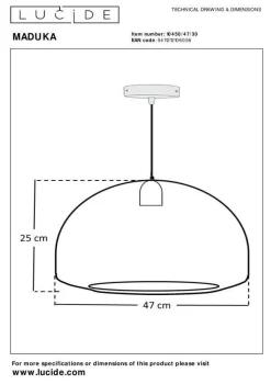 Lampa wisząca MADUKA (10450/47/30) - Lucide