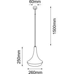 Lampa wisząca Mahaka 1 - Beżowa (260 mm) (5178) - Shilo