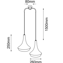 Lampa wisząca Mahaka 2 - Czarna (500 mm) (5173) - Shilo