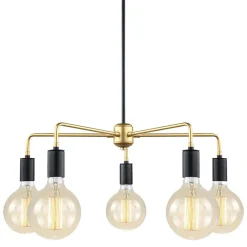 Lampa wisząca Malene (MDM3386/5 BK+GD) Italux - żyrandol