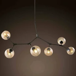 Lampa wisząca MODERN ORCHID-6 bursztynowo czarna 130 cm (ST-1232-6) - Step into Design