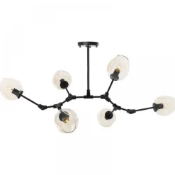 Lampa wisząca MODERN ORCHID-6 bursztynowo czarna 130 cm (ST-1232-6) - Step into Design