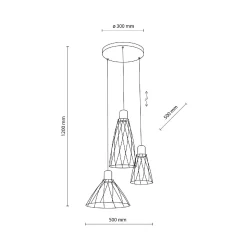 Lampa wisząca MODESTO WOOD SOSNA 3 KOŁO (10188) - TK Lighting