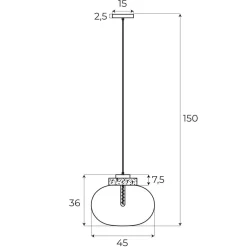 Lampa wisząca MOONSTONE czarny marmur + szkło bursztynowe (P0516) - MAXLIGHT