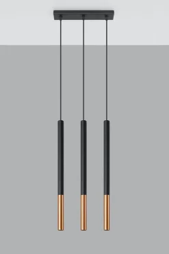 Lampa wisząca MOZAICA 3L czarny/miedź (SL.0889) - Sollux