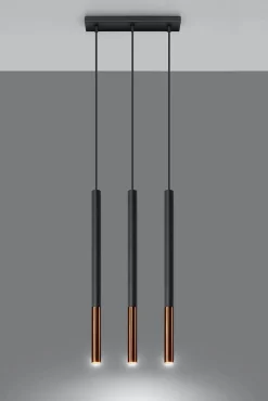 Lampa wisząca MOZAICA 3L czarny/miedź (SL.0889) - Sollux