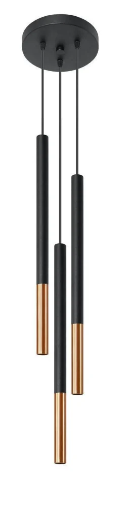 Lampa wisząca MOZAICA 3P czarny/miedź (SL.0890) - Sollux